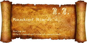 Mauskopf Nimród névjegykártya